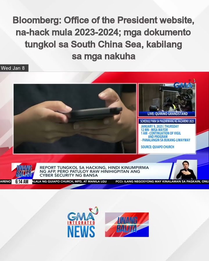 Bloomberg – Office of the President website, na-hack mula 2023-2024; mga dokumento... | Unang Balita