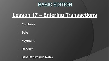 Lesson 17 - Entering Transactions - Hindi