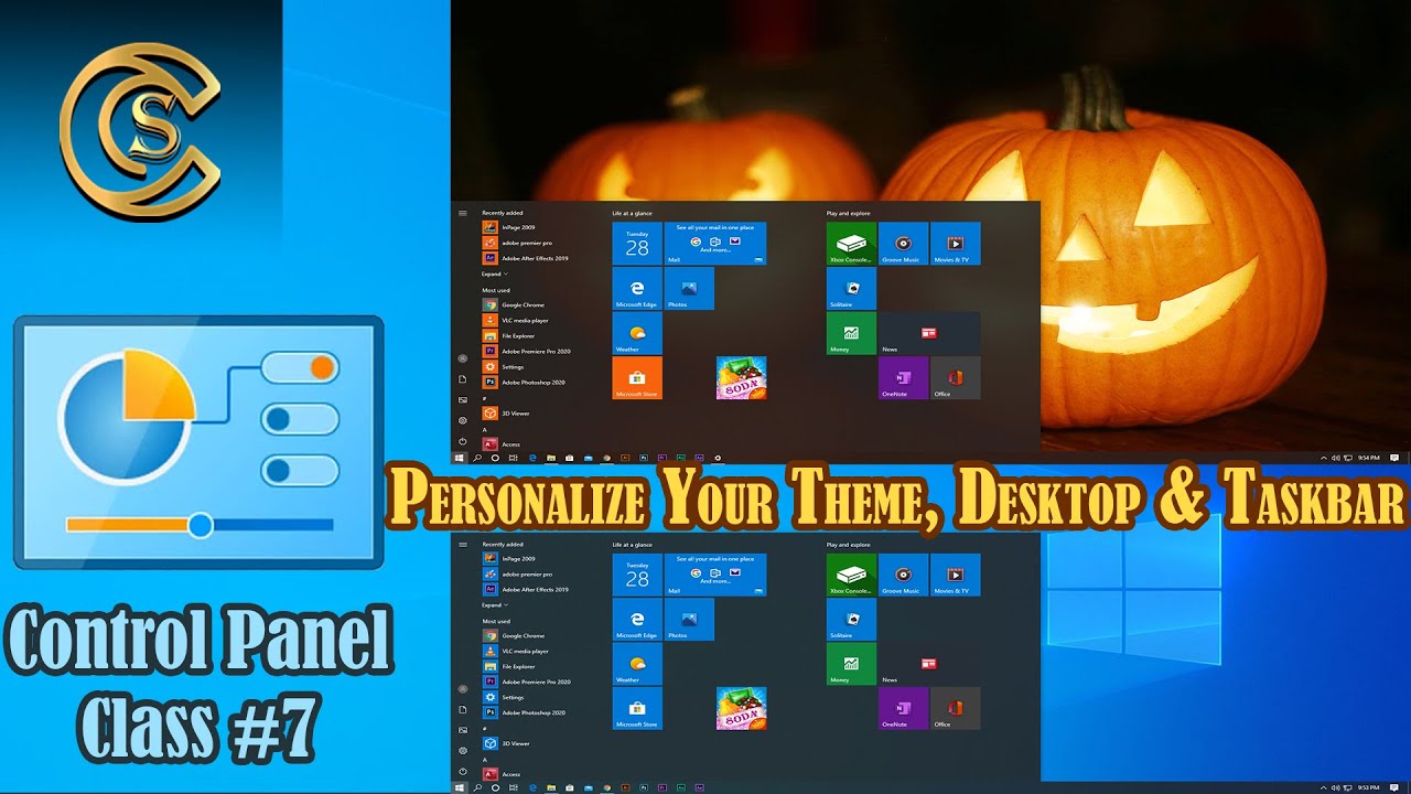Control panel Class 7 How to Personalize Windows 10 Them, Desktop