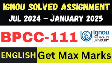 BPCC 111  solved assignment 2025 II English Medium Il JAN25-JUL25 (@IGNOUWalaFoji )
