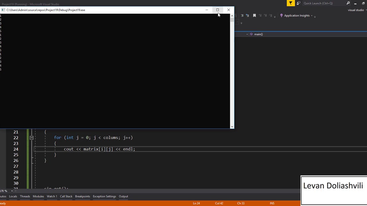 C++ Tutorial 15 2D Array / 2D Array ორგანზომილებიანი მასივი - YouTube