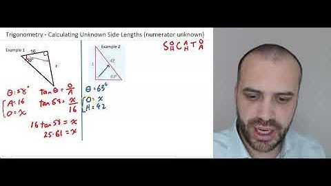 Trigonometry: Calculating unknown side lengths (numerator unknown)
