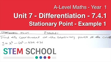 Example 1 - Stationary Point - A Level Pure Maths - Year 1 - Unit 7 - 7.4.1