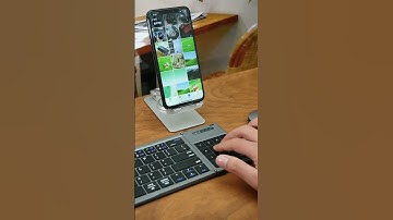 When traveling for business, you can use this foldable keyboard with your phone to handle documents