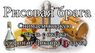 Рисовая брага снимаем жидкую часть с осадка