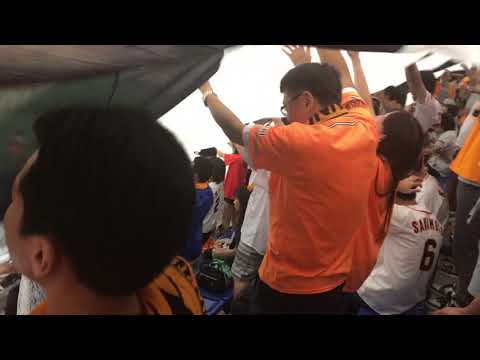 20170831 東京ドーム　巨人　闘魂こめて（勝利時）　ビッグフラッグ下