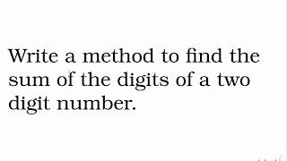 Sum of Digits | Every One Can Code |  | Coding Bootcamp