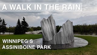 A Relaxing Walk In The Rain, Early Spring in Assiniboine Park, Winnipeg, 2024, Binaural Sound, 4K