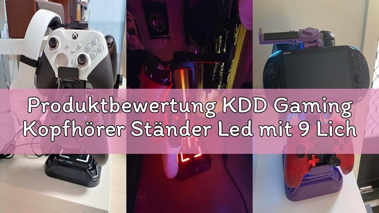 Produktbewertung KDD Gaming Kopfhörer Ständer Led mit 9 Lichtmodi - Drehbarer Headset Halterung Tisc