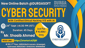 Cyber Security with Certified Ethical Hacking V13 with AI Online Training @ DURGASOFT