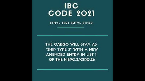 IBC CODE 2021- ETBE