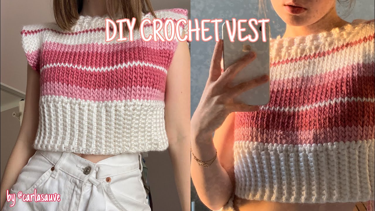 Crochet vest tutorial // with Tunisian crochet hook