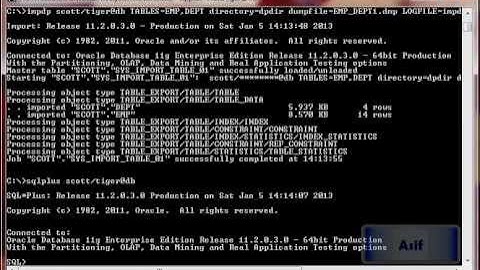 Oracle Data Export and Import using DataPump expdp and impdp