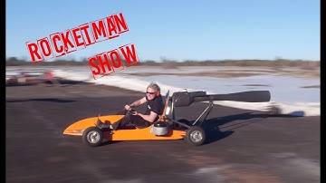 Jet engine gokart made of PLYWOOD! Rocket man show.