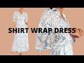 DIY Long sleeve shirt wrap dress | Clara dress pattern hack | Step by step sewing tutorial