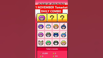 Tomarket Daily Combo 1 November | Tomarket Daily Combo | Tomarket Daily Combo 1 November