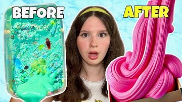 Fixing My Most CURSED SLIMES! 😱😳🤨 *DIY Slime Makeover Challenge*