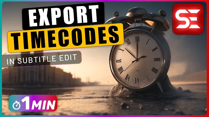 How to Export Subtitle TIMECODES in Subtitle Edit