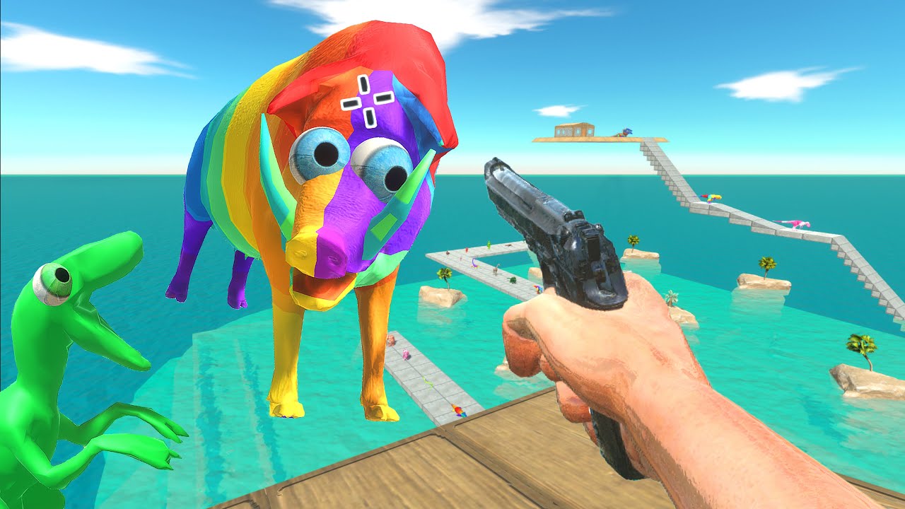 Epic Battle to Rescue the Girl from Rainbow Animals and Dinosaurs!