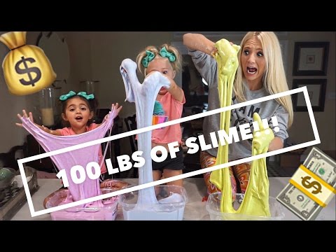 MAKING $200 WORTH OF FLUFFY SLIME WITH 4 YEAR OLDS!! STRETCHIEST SLIME EVER!!