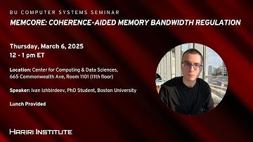 MemCoRe: Coherence-Aided Memory Bandwidth Regulation presented by Ivan Izhbirdeev