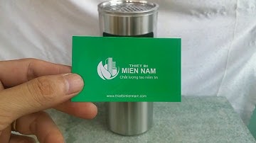 Hình ảnh  video thực tế thùng rác inox gạt tàn thuốc, gỏ bỏ rác, sọt rác gạt tàn