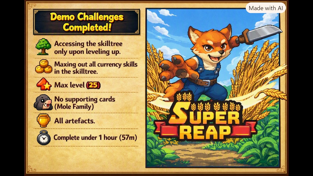 [No Voice] SuperReap - Demo and Challenges Completed!
