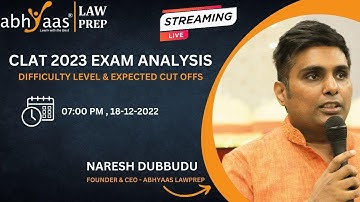 CLAT 2023 Exam Paper Analysis by Naresh Dubbudu | Difficulty Level & Prediction NLU Cutoffs