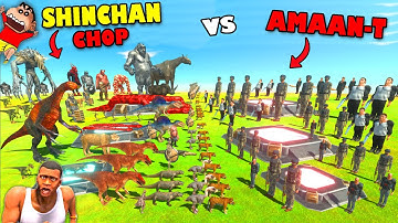 Biggest COMMANDOS Army vs SHINCHAN and CHOP Animal Spawners in Animal Revolt Battle Simulator
