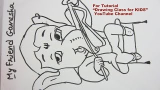 How to Draw- My Friend Ganesha Movie Ganpati Playing Gitar Step by Step Tutorial for Kids
