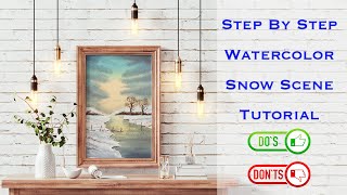 WATERCOLOUR PAINTING Tutorial 2025 - How to Paint a Snow Scene / Step-by-Step Art Tutorial Beginners