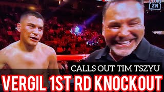 (KNOCKOUT) Vergil Ortiz 1st Round K.O Victory Over Dulorme. Calls Out Tim Tszyu