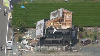 静岡で突風、3人けが92棟被害　竜巻の可能性調査