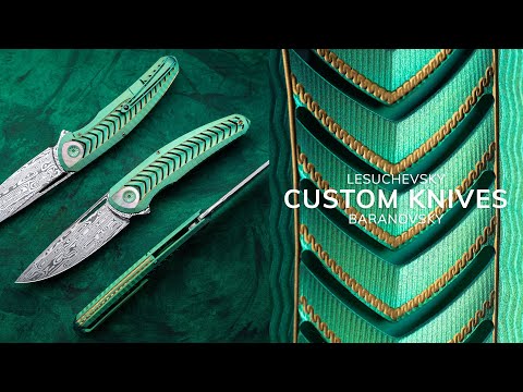 FOLDING KNIFE FOLDER CHEVRON  OF 33 DAMASTEEL LESBAR KNIVES