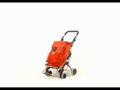 Foppapedretti Go Go Go Panier Dépenses Pliable Rouge - Chariot Courses Avec Sac Isotherme 46L + 8L
