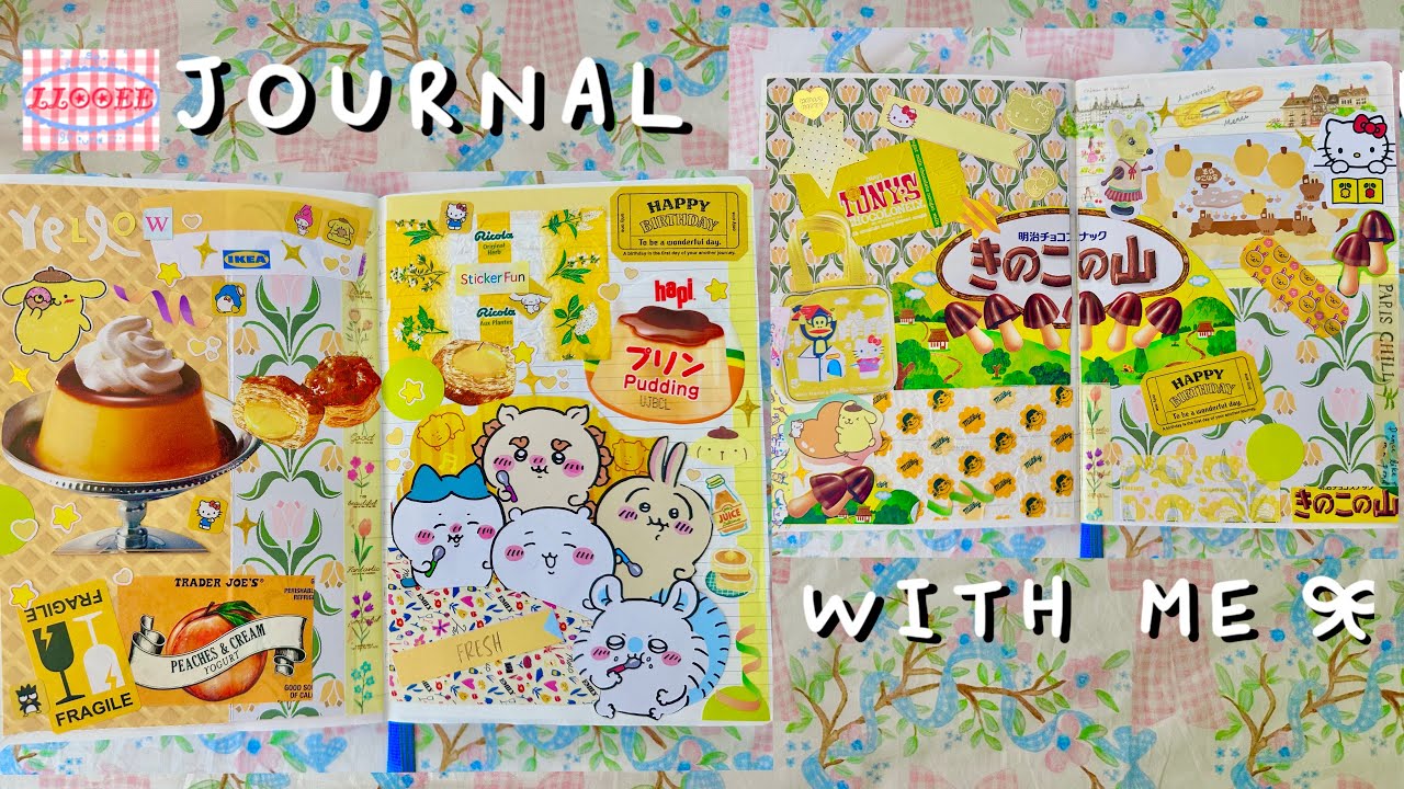 ASMR Junk journal with me ೀ⋆ yellow theme