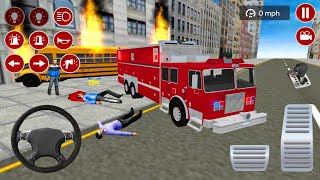 محاكي لعبة شاحنة إطفاء الحرائق العاب سيارات العاب Real Fire Truck Driving Android اندرویدgameplay screenshot 3