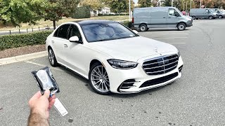 2022 Mercedes Benz S500: Start Up, Test Drive, Walkaround, POV and Review
