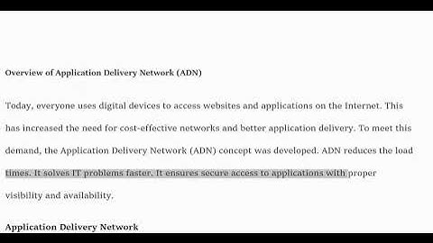What is Application Delivery Network ADN