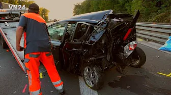 VN24 - Police investigation into a serious accident on German freeway
