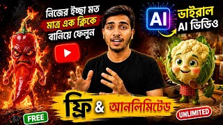 নিজের ইচ্ছা মতো ভাইরাল।  AI Video তৈরি করুন 😱 | Free &amp; Unlimited AI Video Generator