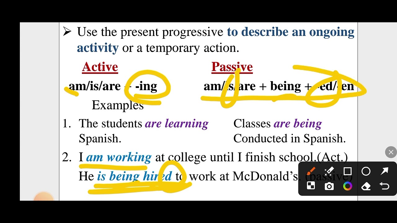 Communication English Freshman Course skill 1 Active and passive voice in all Verb Tenses
