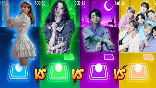 Lisa vs Jisoo vs Joonguk vs Bts | Tiles hop edm rush