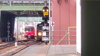 【3500系更新車と連結】3506f+9104f普通知多半田行き車庫から金山駅到着