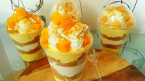 Mango Graham Ice Cream Float in a cup