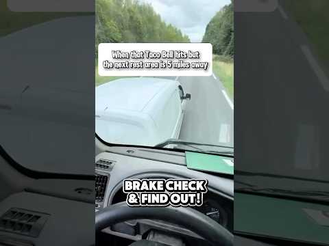 Don‘t mess with truck drivers and always keep the distance #trucking #brakecheck #heavyhaul #cabover