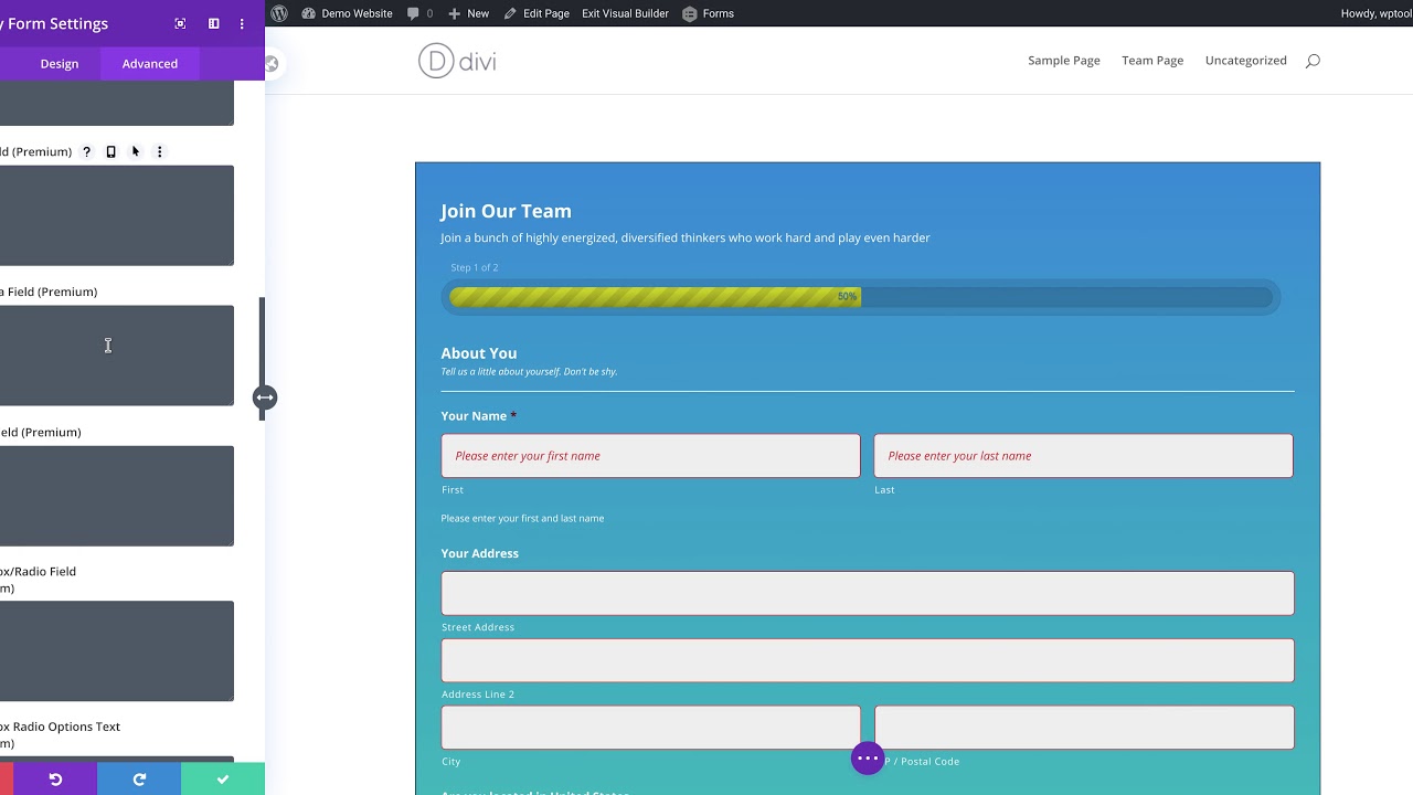 Custom CSS Style Option For Gravityform In Divi