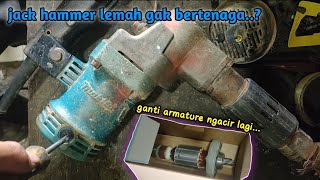 HOW TO INSTALL NEW ARMATURE DRILL JACK HAMMER MAKITA HM 0810 || concrete mortising machine