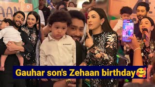 Gauhar Khan Celebrates First Grand Birthday of Her Son's Zehaan With Family and Zaid darbar