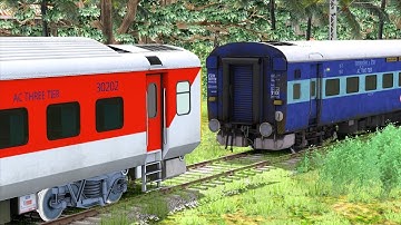 ICF BLUE COUPLING LHB RED COACH | BUMPY RAILROAD | RAILWORKS | TRAIN SIMULATOR 2022 | RAILROAD